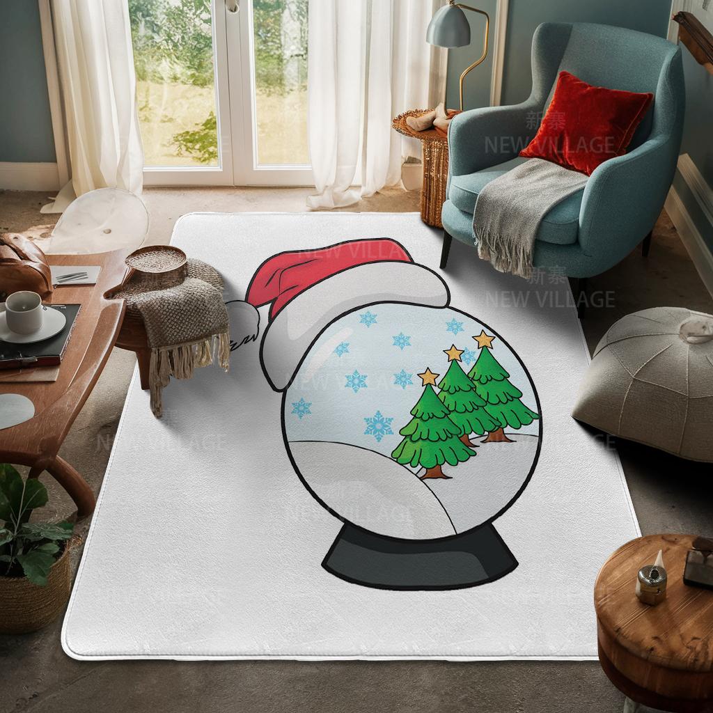 House Entrance Carpet Home Door Mat Living Room Bath Foot Bathroom Non-slip Water Absorption Rugs Bath Merry Christmas Winter