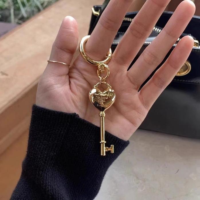 Heart Lock Keychain Set - Korean Style Couples' Bag Pendant Accessories