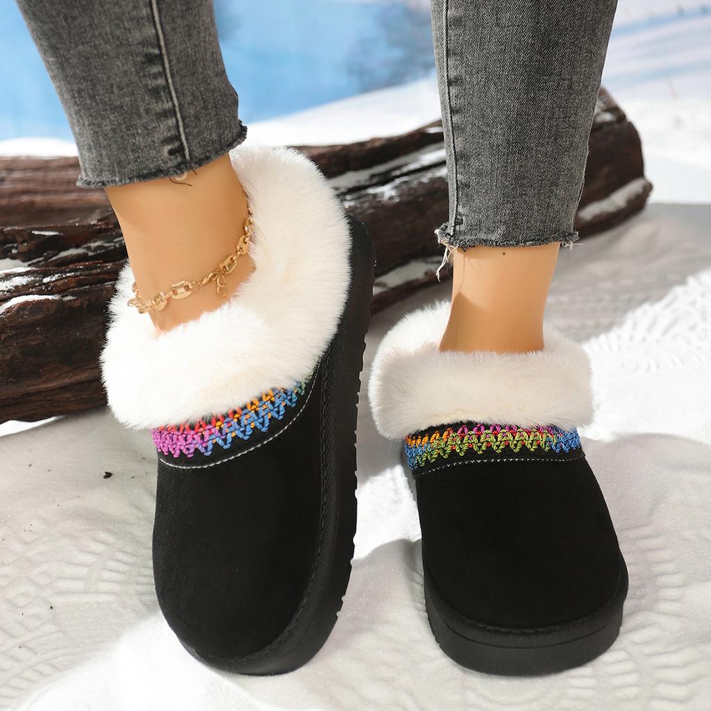 Large-size Fleece Thickened Warm Snow Boots for The Fall/winter of 2025 New One-legged Slips