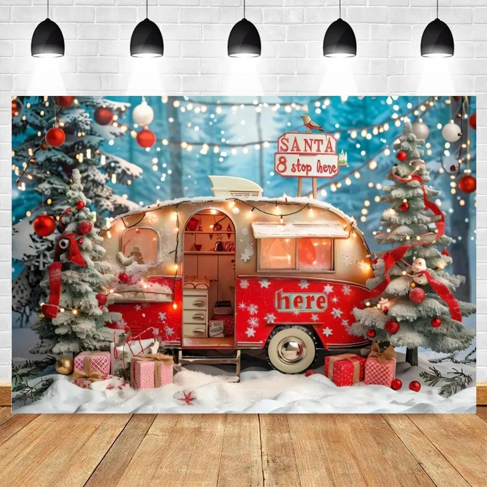 Christmas Day party decoration background cloth car Christmas tree hanging cloth living Room bedroom room home decoration