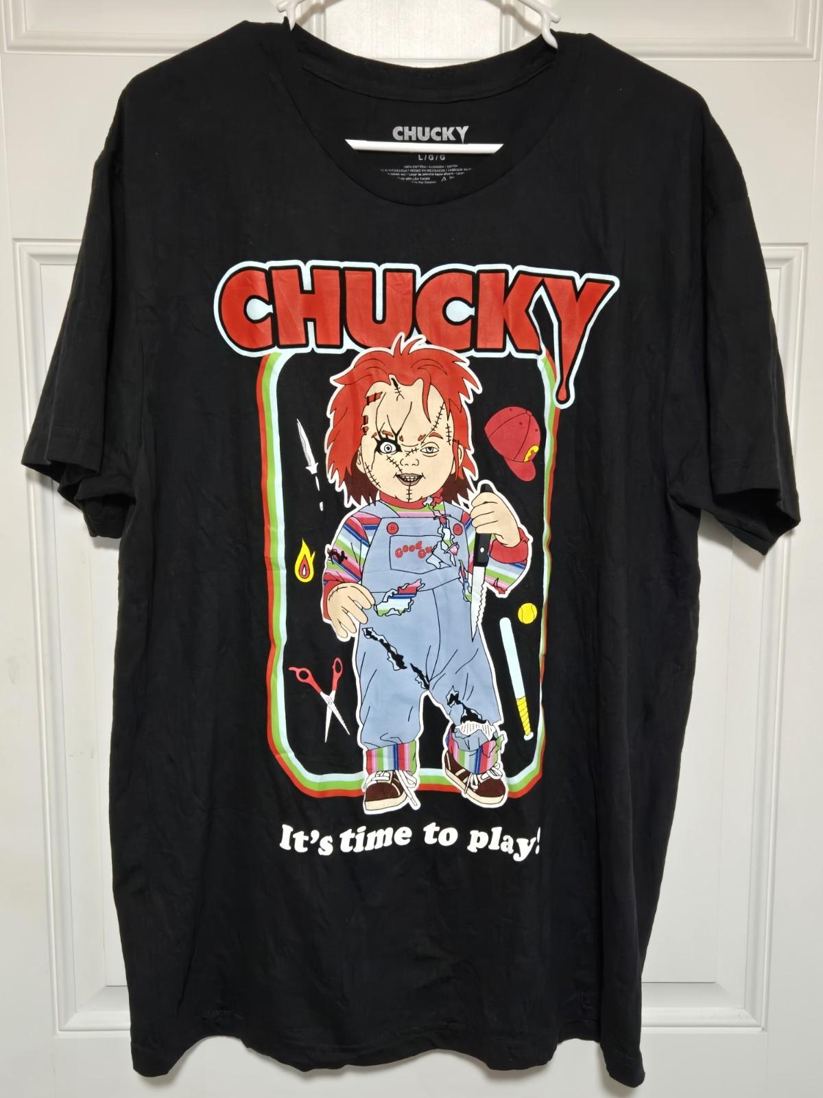 Chucky Childs Play Its Time To Play Mens Size Large Horror Movie Shirt Unisex T-Shirt XXXXL