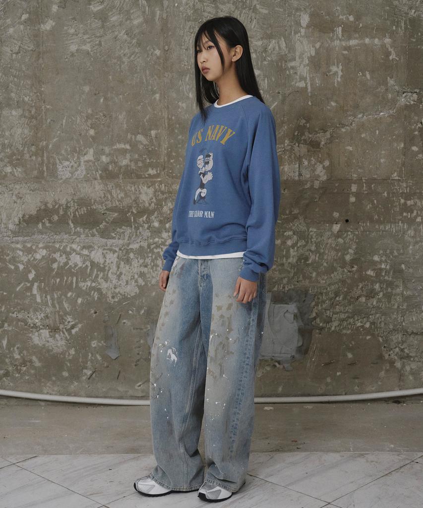 ERER Popeye Raglan Sweatshirt Blue