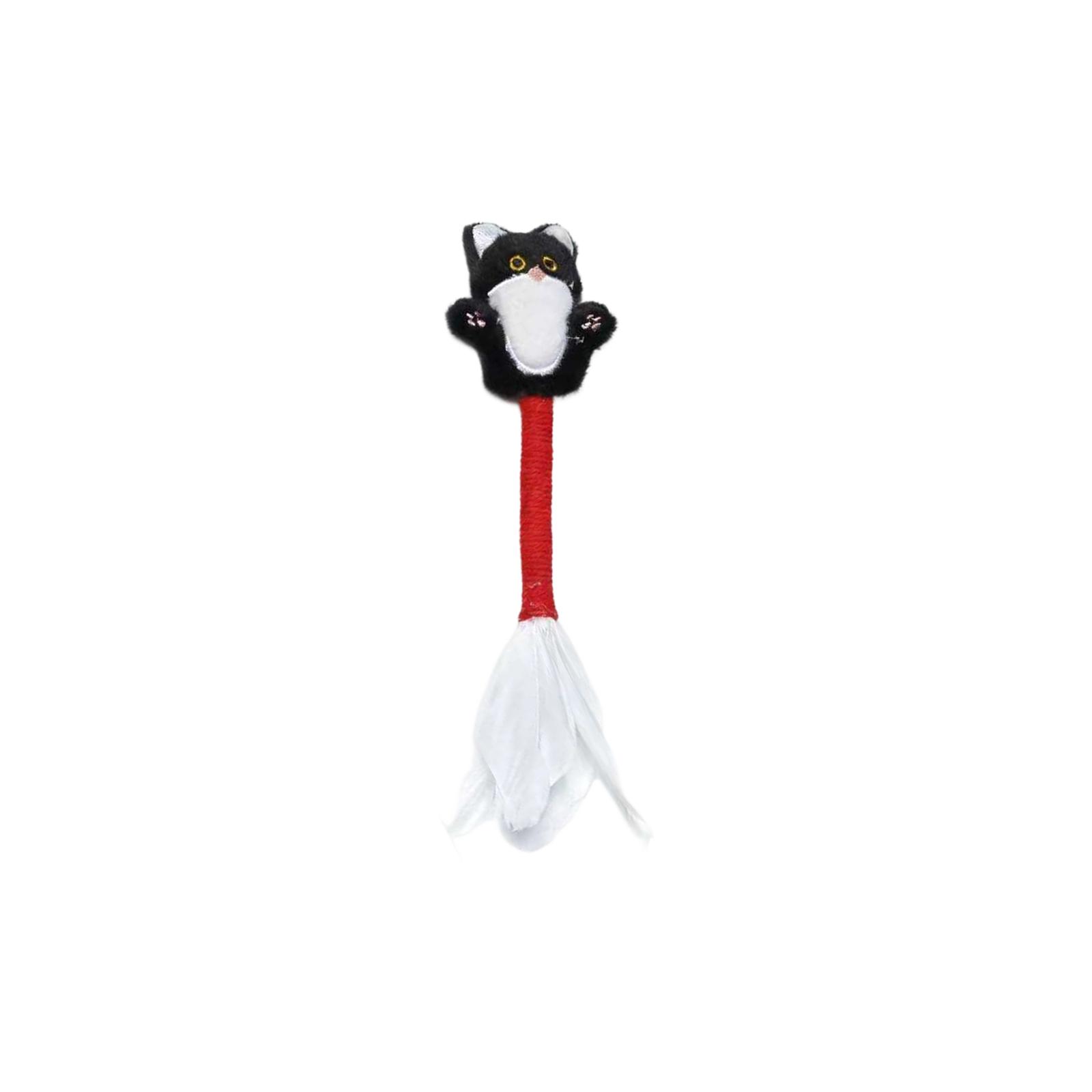

Cute Cats Shape Cats Toy With Silvervine & Catnip, Interactive Cats Chew Stick With Feather Tassel, Woven Rope Cats Teaser Toy For Teething, Boredom чёрный