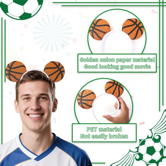 Soccer Fan Headband, Team Spirit Hair Hoop, Football Theme Party Headwear for Game Day, Fan Celebration
