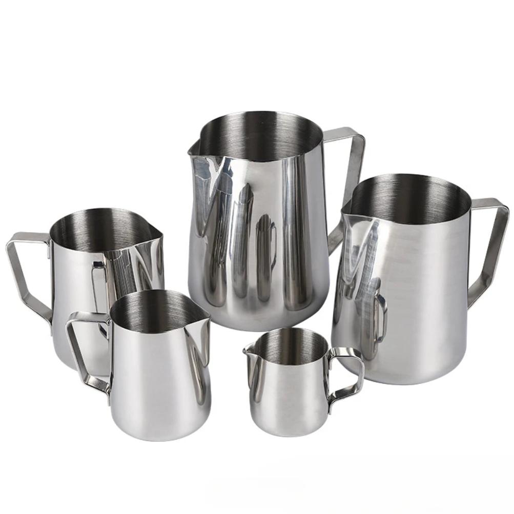 100/150/350/600ml Kaffee Milchaufschäumkännchen Latte Art Milchaufschäumer Kännchen Edelstahl Messkännchen Topf Kaffeezubehör