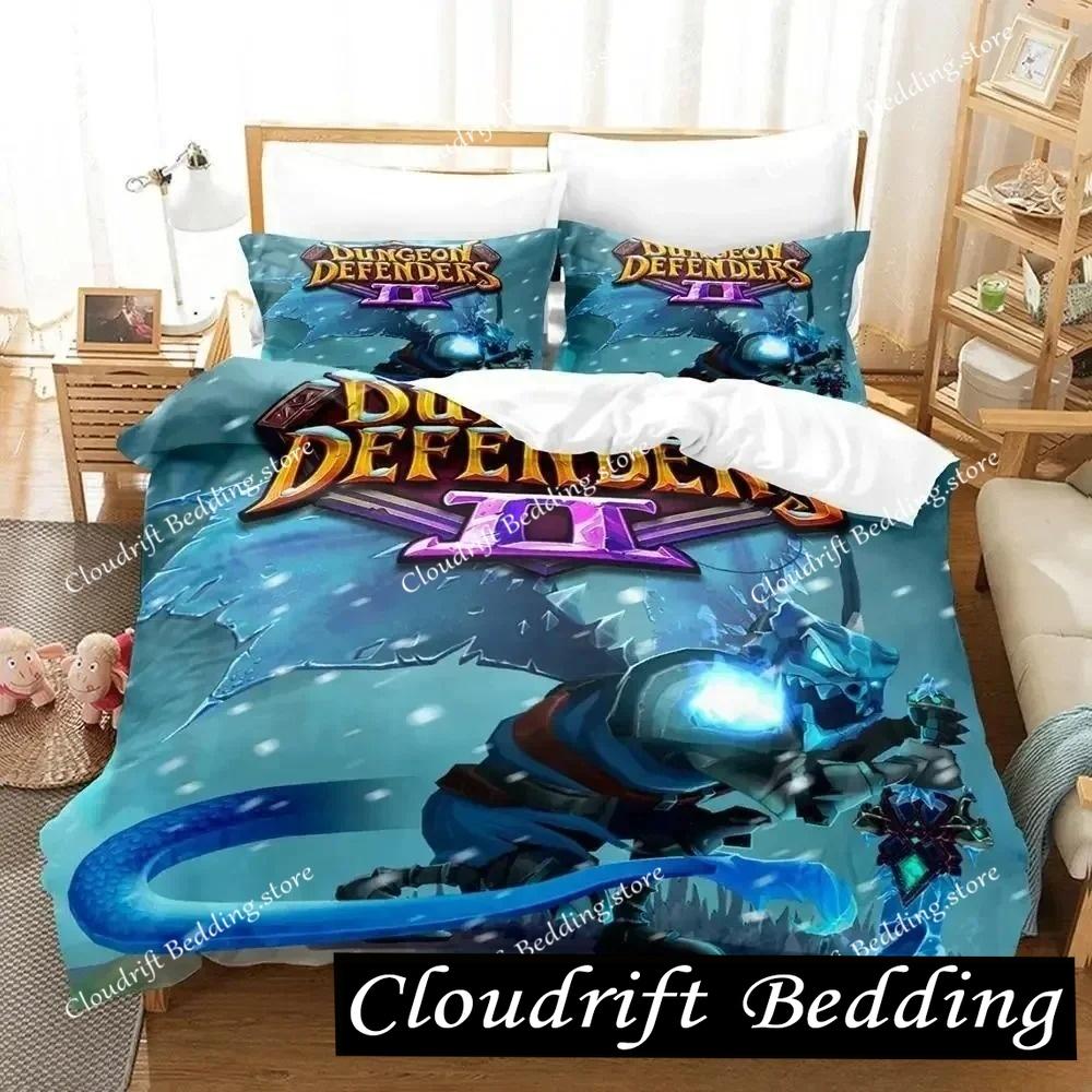 Game Dungeon Defenders Bedding Set Cartoon Anime Adult Kid Bedroom Duvet Cover Sets 3D Print Anime Home Textile