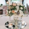 20cm Acrylic Party Tray Wedding Celebration Table Centerpiece Mirror Tray Round Candle Tray DIY  Mirror Surface For Party Decor