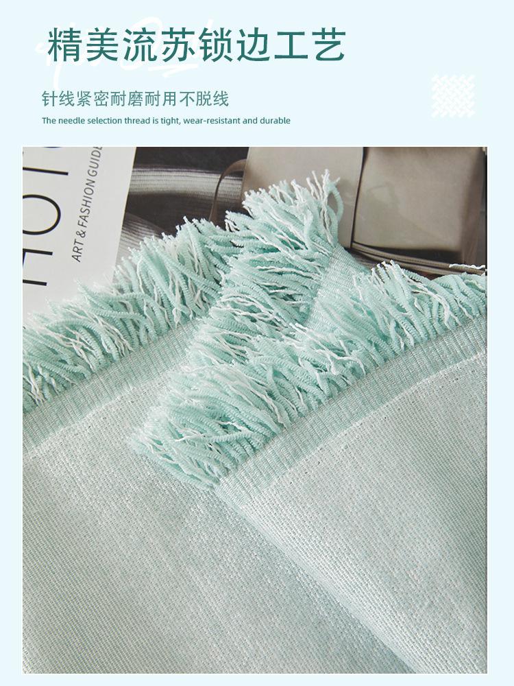 Modern Solid Color Thickened Chenille Sofa Cover Cloth Four Seasons Universal Double-Sided Sandhair Towel Sofa Slipcover Blanket