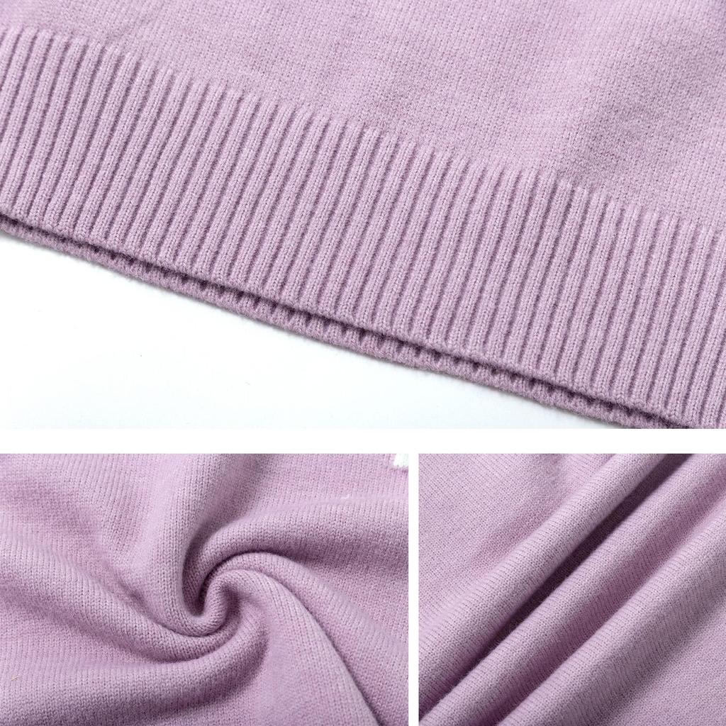 Spring and Autumn New Love Jacquard Wool De Coeur Polo Collar Hoodie Sweater