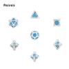 7 Pcs White BlueTree Stump Root Metal Dice Solid Metal Polyhedral Dice Set Suitable for Role-Playing RPG  Board Game Card Game