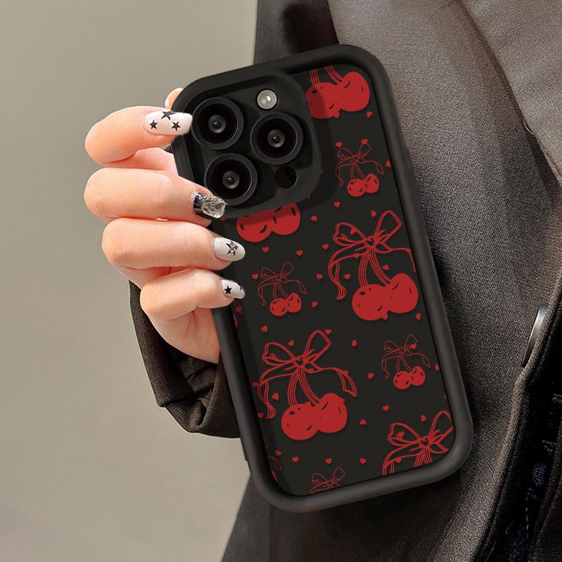 Red Cherry Phone Case For Samsung Galaxy S25 Ultra Case Samsung S22 Plus S23 S24 Ultra S20 S21 FE A73 A71 4G A06 A05S Case Cover