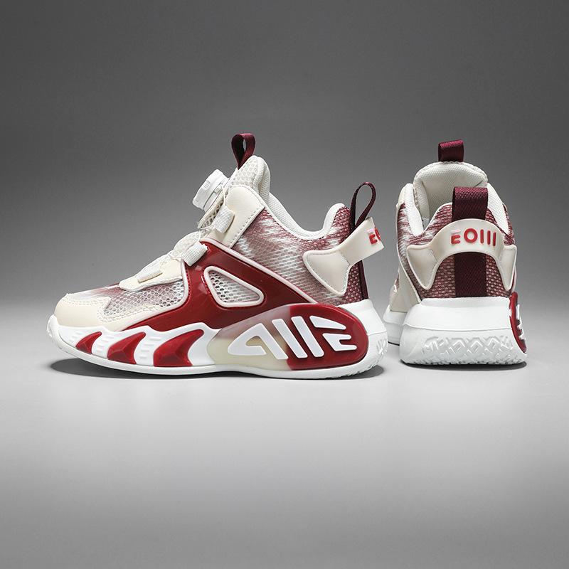 Boys' sneakers spring and summer new breathable single net children's basketball shoes medium and old children's trend wear-resistant shock-abso