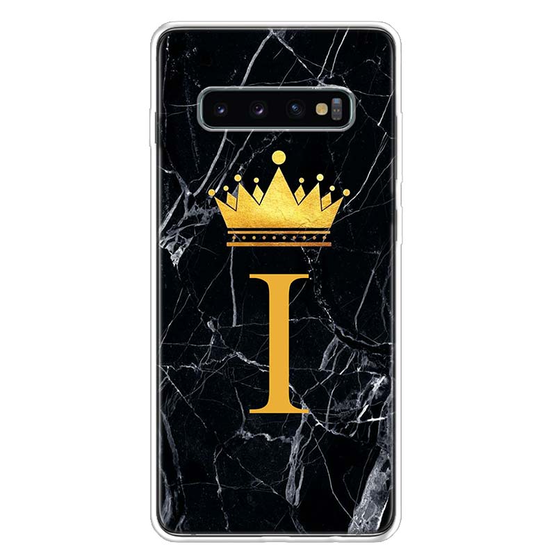 Literă Alphabet Crown AJ Husă pentru telefon pentru Samsung Galaxy S10 Plus S20 FE S21 S22 Ultra S10E S9 S8 + S7 Edge J4 Carcasă