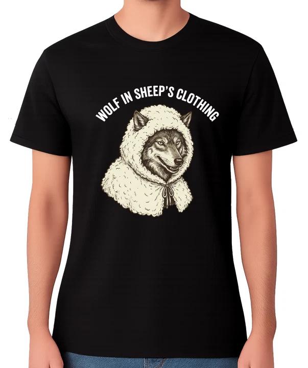 Wolf In Sheep s Clothing T-Shirt Dark Humour Animal Graphic Tee XS