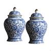 2x Porcelain Jar Gift for Weddings, Party Glazed Hand Painted Beautiful 1300ml