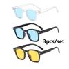 3Pcs/set Vintage Square Sunglasses Women Men Brand Rectangle Sun Glasses Female Eyewear Sunglasses for Male Female Eyeglasses