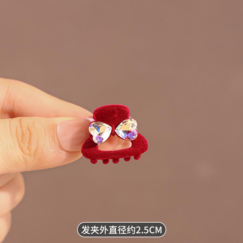 Floare Trandafir Roșu Clamă Mică de Păr Floare Trandafir cu Stras Clip Prindere Accesorii de Păr de Zână Femeie Frunte Păr Rupt Breton Clip Articole de Păr