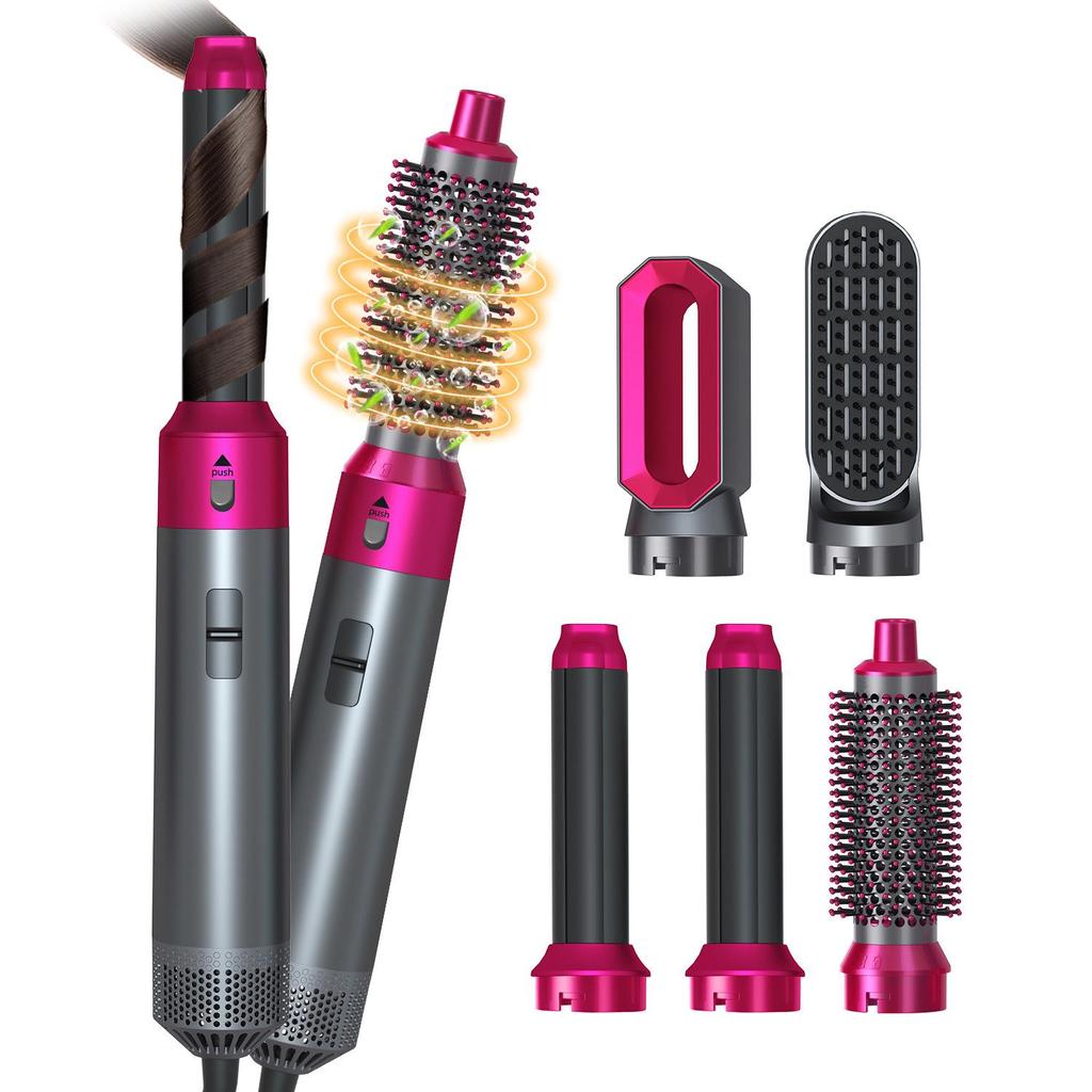 5-in-1 Air Curl Hot Brush: Straighten, Curl, Blow-Dry, Household Use Only (No Domestic Sales Support)