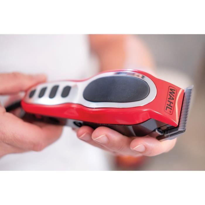 WAHL Close Cut Pro Hair Clipper - Self-sharpening Blade - 6 Combs - Red