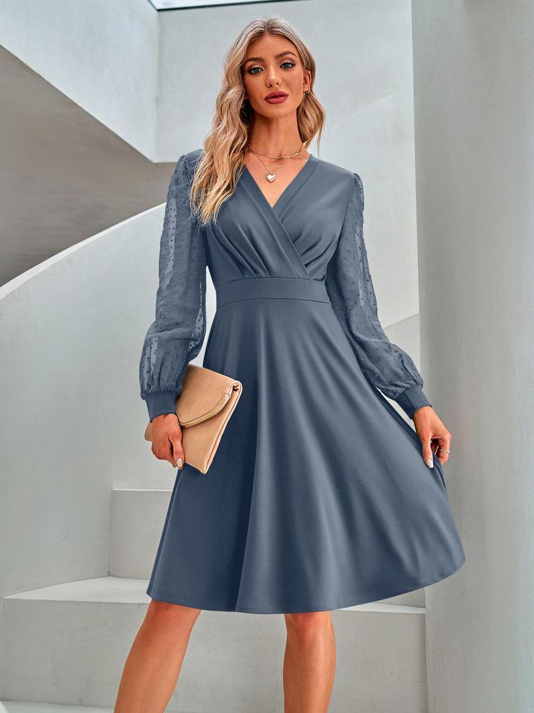 2025 Autumn/Winter Women's V-Neck European Jacquard Dress