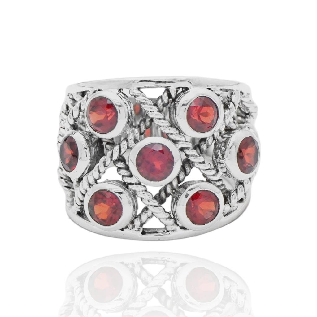 Red Garnet Ring, 925 Sterling Silver Ring, Natural Garnet Women Ring, Handmade Ring, Statement Ring, Bohemian Ring, Gift For Her