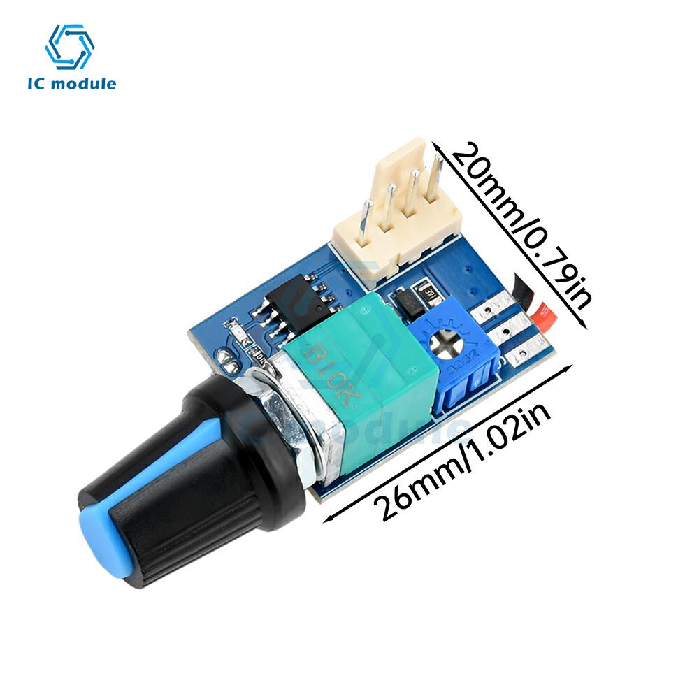 DC 12V 4 Pin PWM Fan Control Module Knob Switch PWM Fan Motor Controller Board for Computer Case Cooling Fans