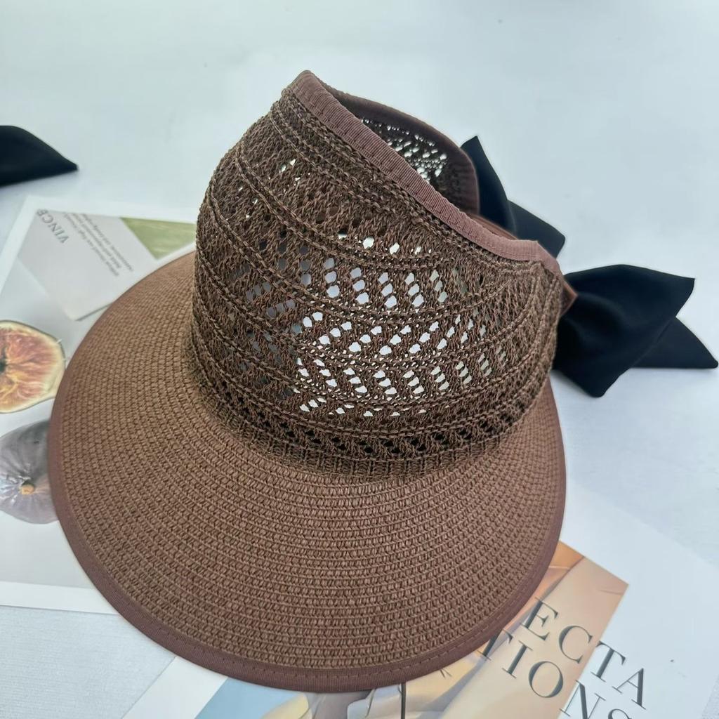 Hat Female Summer Sweet Cute Bow Beach Hat Big Brim Sun Protection Sun Hat Temperament Elegant Sun Hat