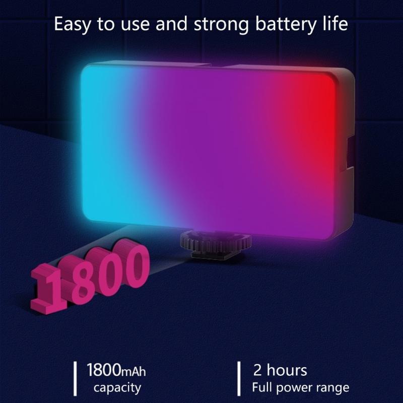Camera LED Light 1800mAh Battery Rechargeable for Photo and Video Lighting with Cold and Warm Color Temperature