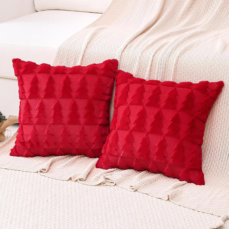Christmas Tree Pillow Cover Christmas Plush Festive Home Decoration Sofa Cushion Pillowcase