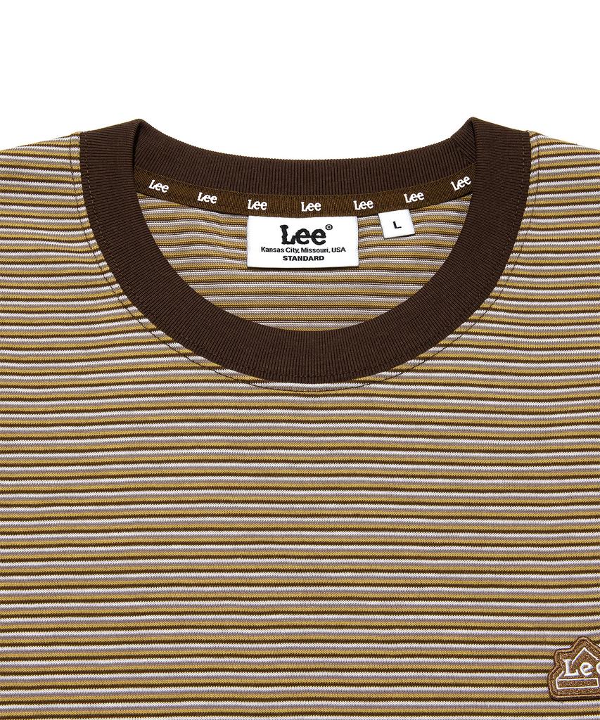 LEE Striped Long Sleeve T-Shirt Brown