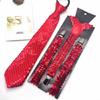 Stylish Sequined Suspenders for Men with Neck Tie Multiuse Costume Accessory Brace for Weddings and Holiday Celebration