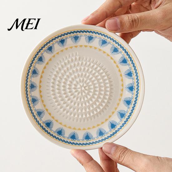 Ceramic Garlic Grater Grinder, Multi-Functional Grating Plate, Manual Ginger Serving Dish Zester Bowl, All-in-One Prep Mixing Dish, Kitchen Tool And