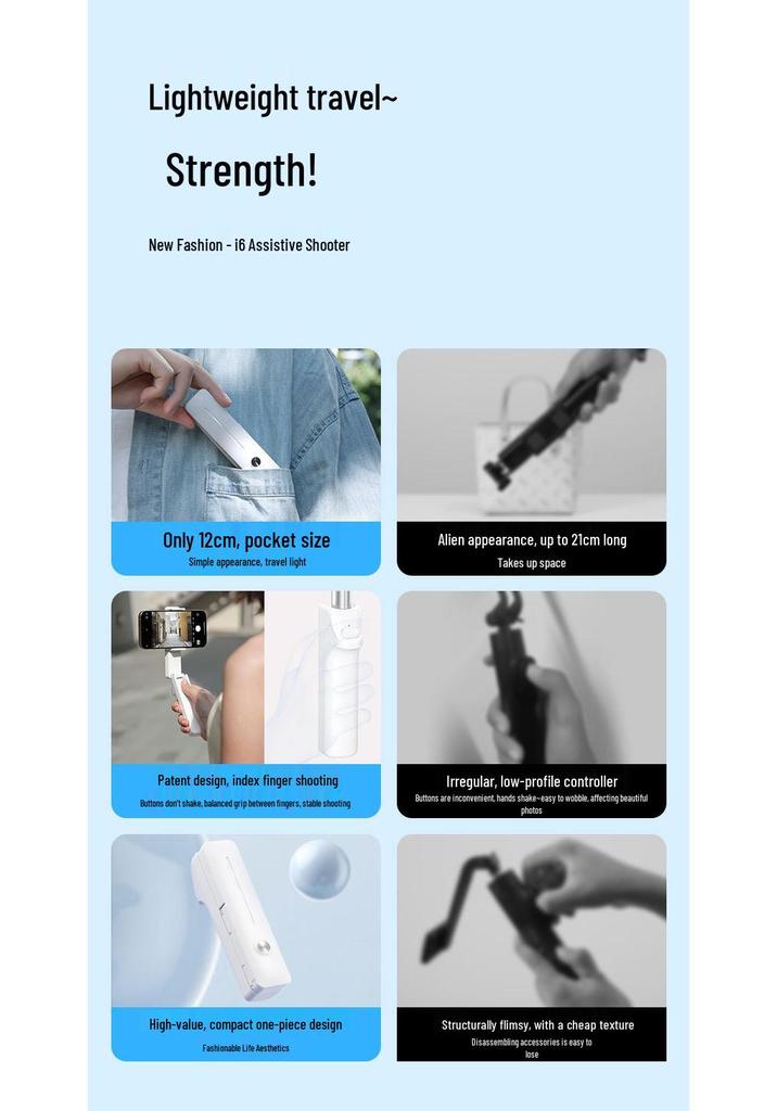 Compact Extendable Bluetooth Selfie Stick with Wireless Remote, for Travel and Outdoor Photography, with Mobile Phone Holder