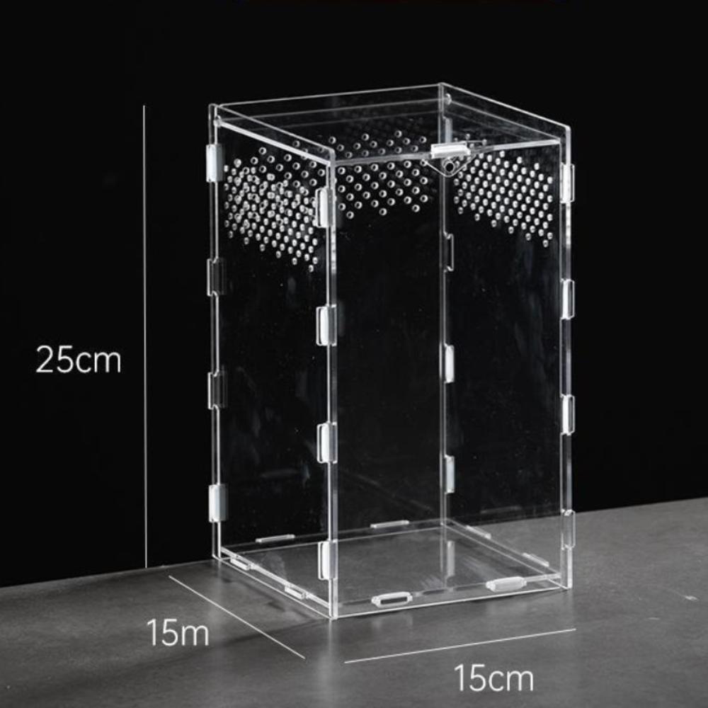Anti-Escape Reptile Habitat Clear Spider Feeding Case Durable Lizard Breeding Box  for Chameleon