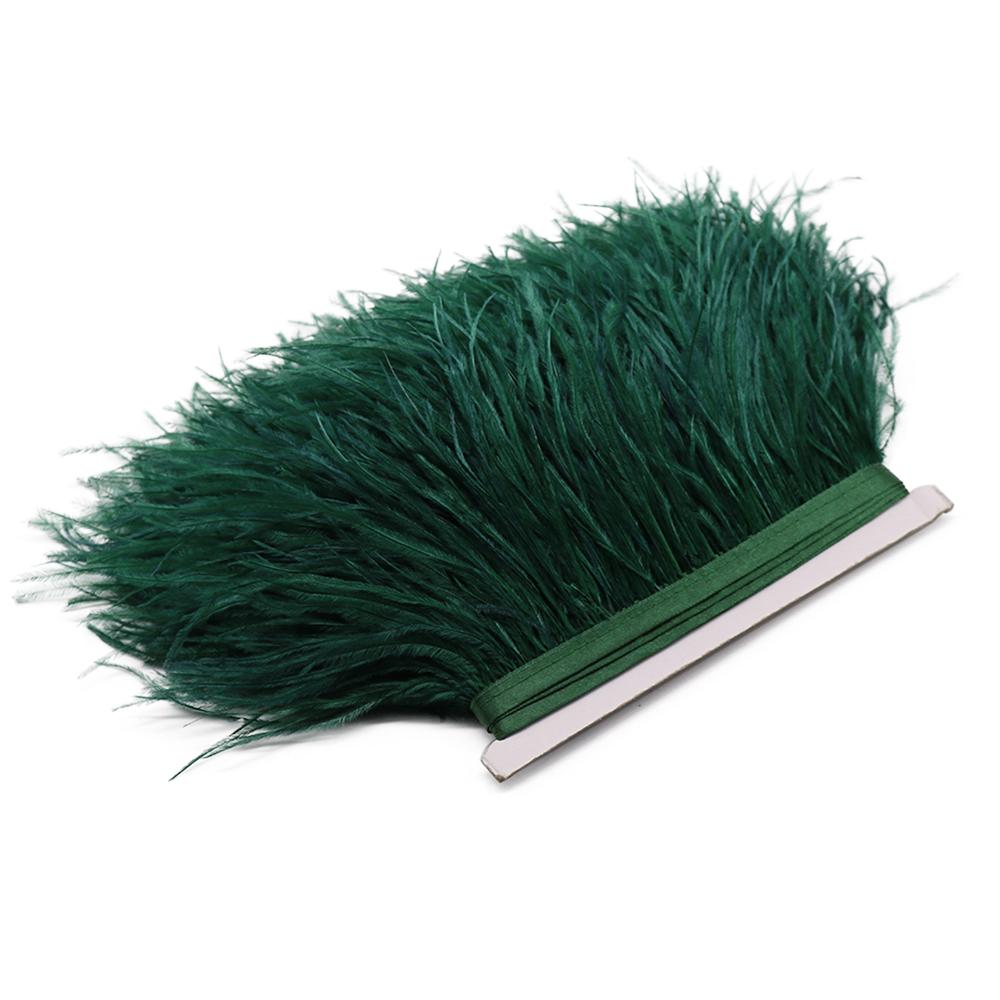 Feather1M Natural White Fluffy Ostrich Feather Trims for DIY Craft Wedding Decoration Colored Plume Ribbon Sewing dress Clothing 8-10cm