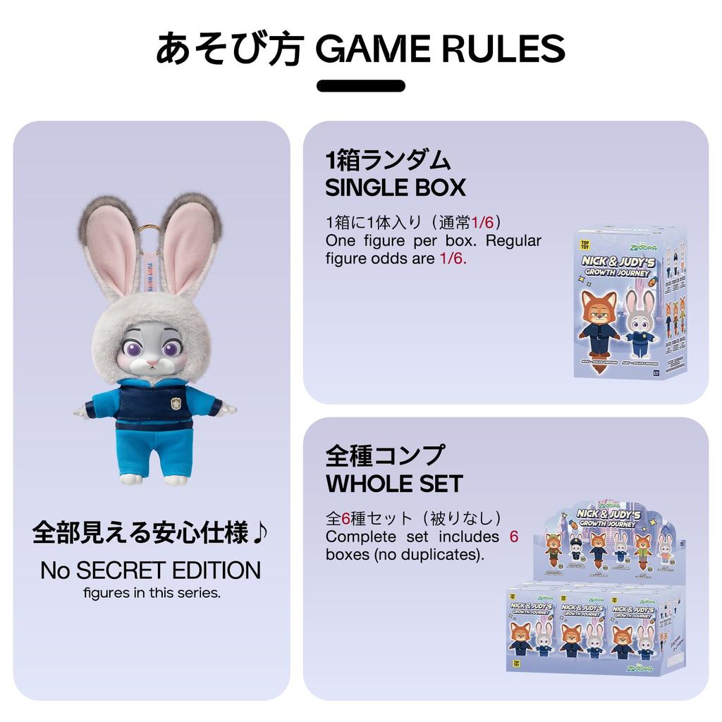 TOP TOY Disney Zootopia [Nick & Judy's Journey] Plush Toy Series [1 Piece] Gachapon Blind Box Figure Plastic Model Premium Toy Zootopia Birthday Gift