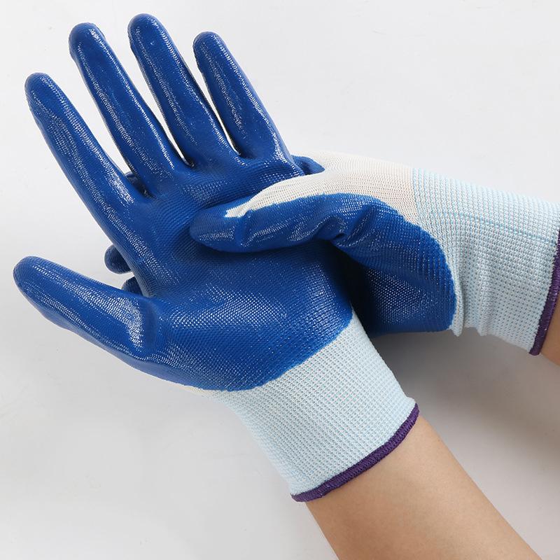 1 Pair Rubber Dip Glue Rubber Skin Work Gloves Thin Latex Non-Slip Wear-Resistant Thickened Thin Gloves Labor Protection Gloves