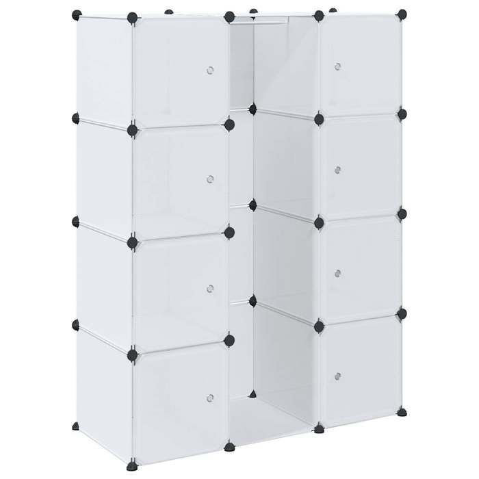 VidaXL Modular Wardrobe White with 9 Plastic Compartments 240498
