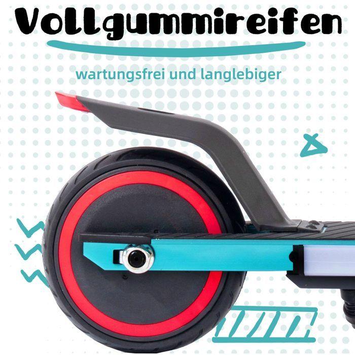 ELVORIN Green foldable children's electric scooter 6.5 inches, LED, EBS