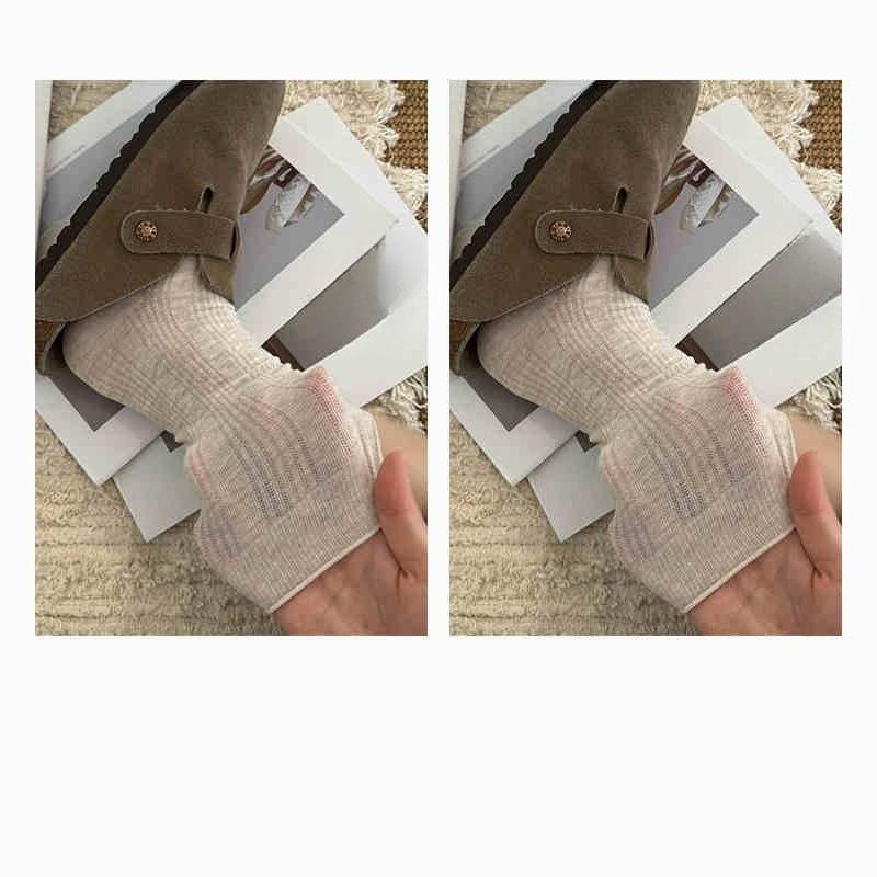 

Женские летние тонкие простые однотонные сетчатые дышащие бесшовные носки-гольфы 1 pair