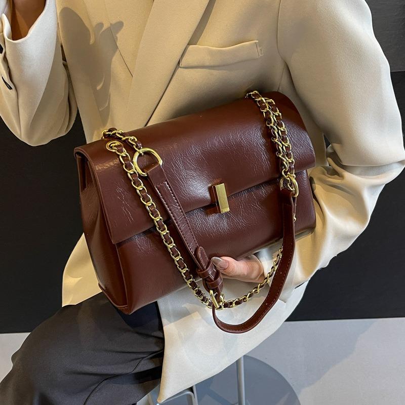 New Large-capacity Chain Tote Bag Women's Bag Fashionable and Versatile Simple Single Shoulder Oblique Handbag