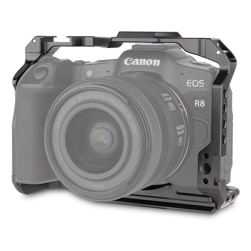 Aluminum Camera Cage Canon EOS R8 Mirrorless Lightweight Rig With Cold Shoe 1/4 Threads Outdoor Video Shooting