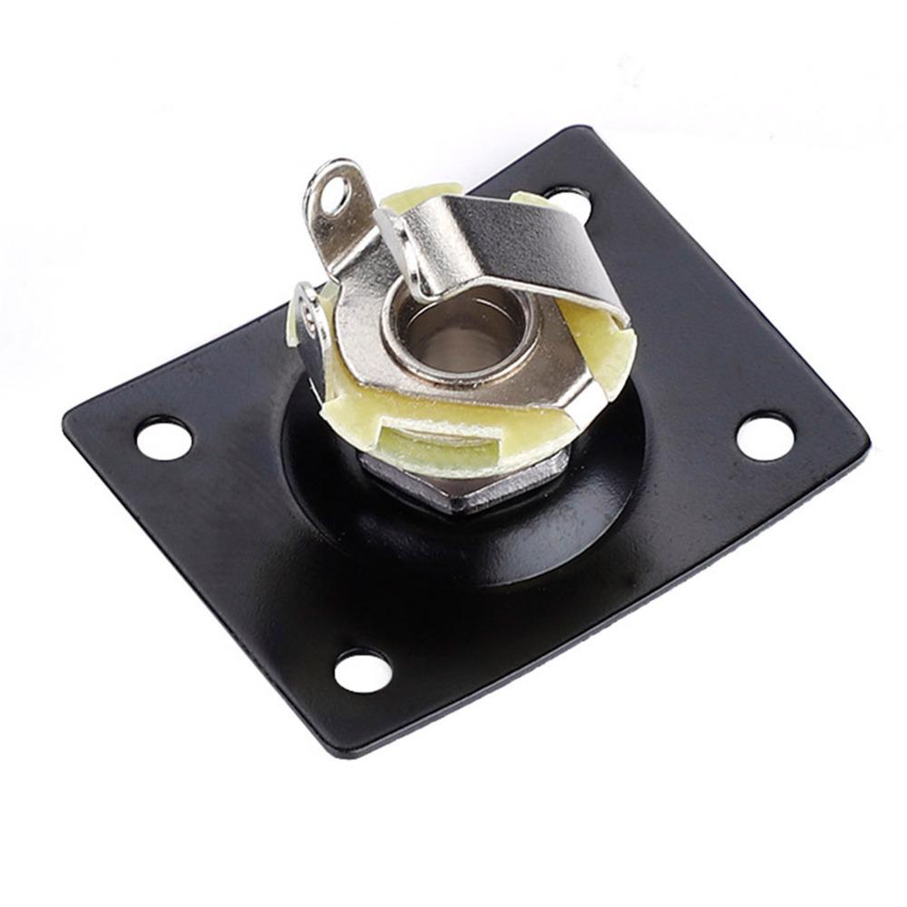 2 Piezas Jack de Entrada Metálico 1/4 de Pulgada Piezas de Guitarra Reemplazo Placa de Jack de Salida Guitarra Eléctrica