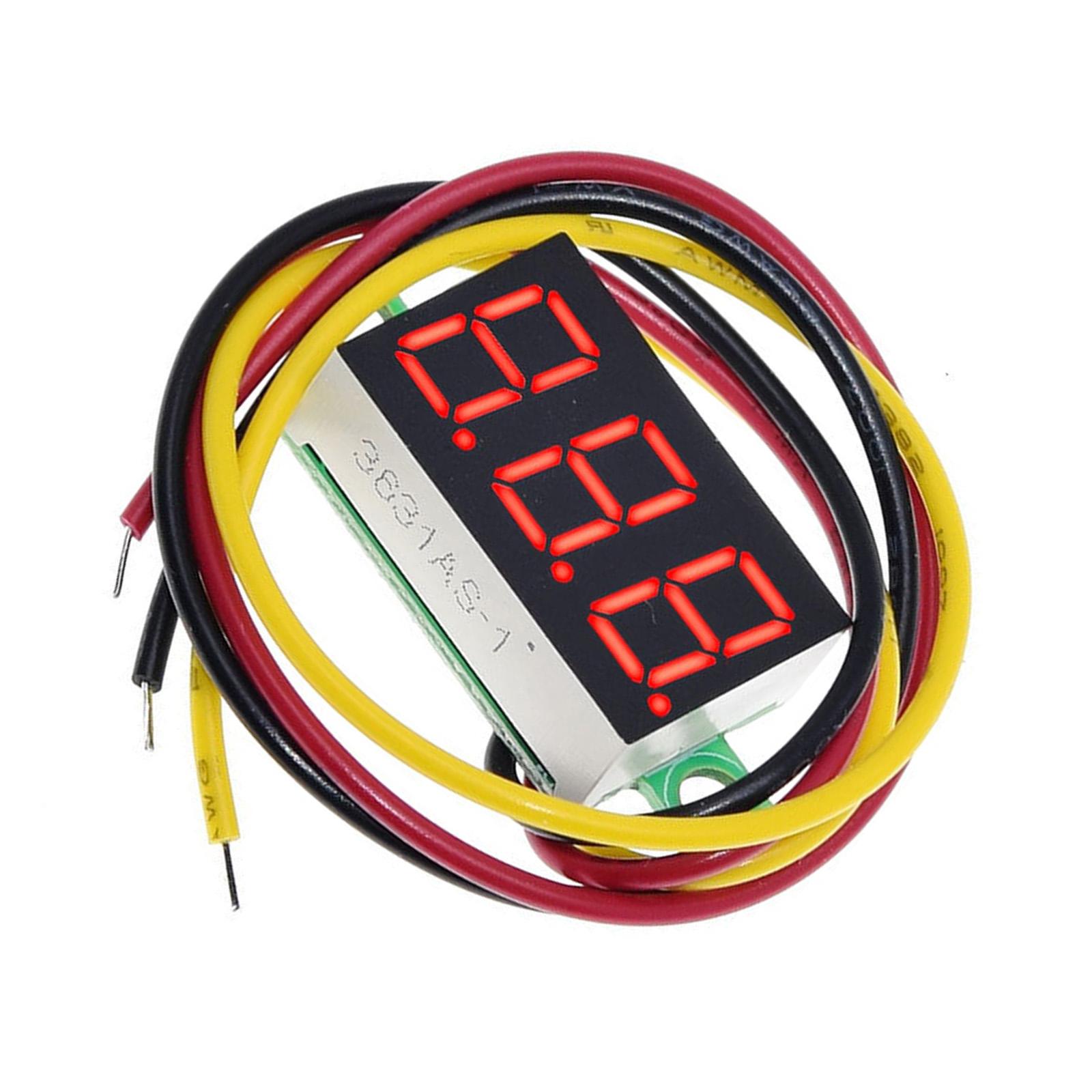 

Compact 0.36 Inch Voltage Meter with Three Wire Designs Voltage Monitor for Accurate Measurements In Various Devices червоний