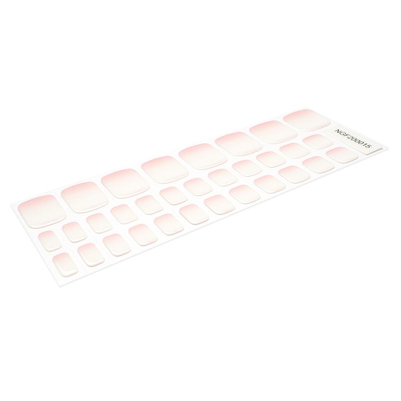 New Gel Nail Art Sticker Foot Sticker Gradient Pink Nail Polish Glue Nail Sticker Semi-curing Lamp Nail Art Sticker