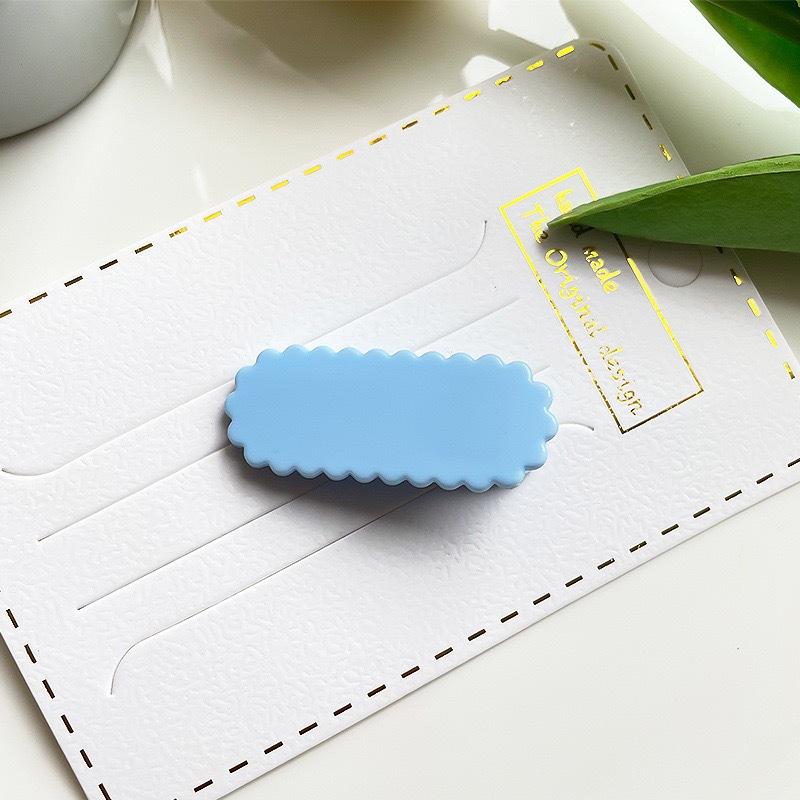 Simple Glossy Candy Color Plastic Two-End Round Lace Oval Wave Clip U-Shaped Wave DIY Handmade Hair Clip Material