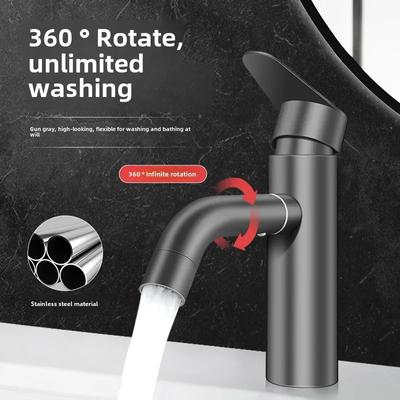 Wash Basin Faucet Stainless Steel Household Bathroom Counter Basin Washbasin Rotating and Cold Water Washroom