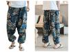 2021 Men's Loose Harem Pants, Cotton Linen, Plus Size, Wide Leg