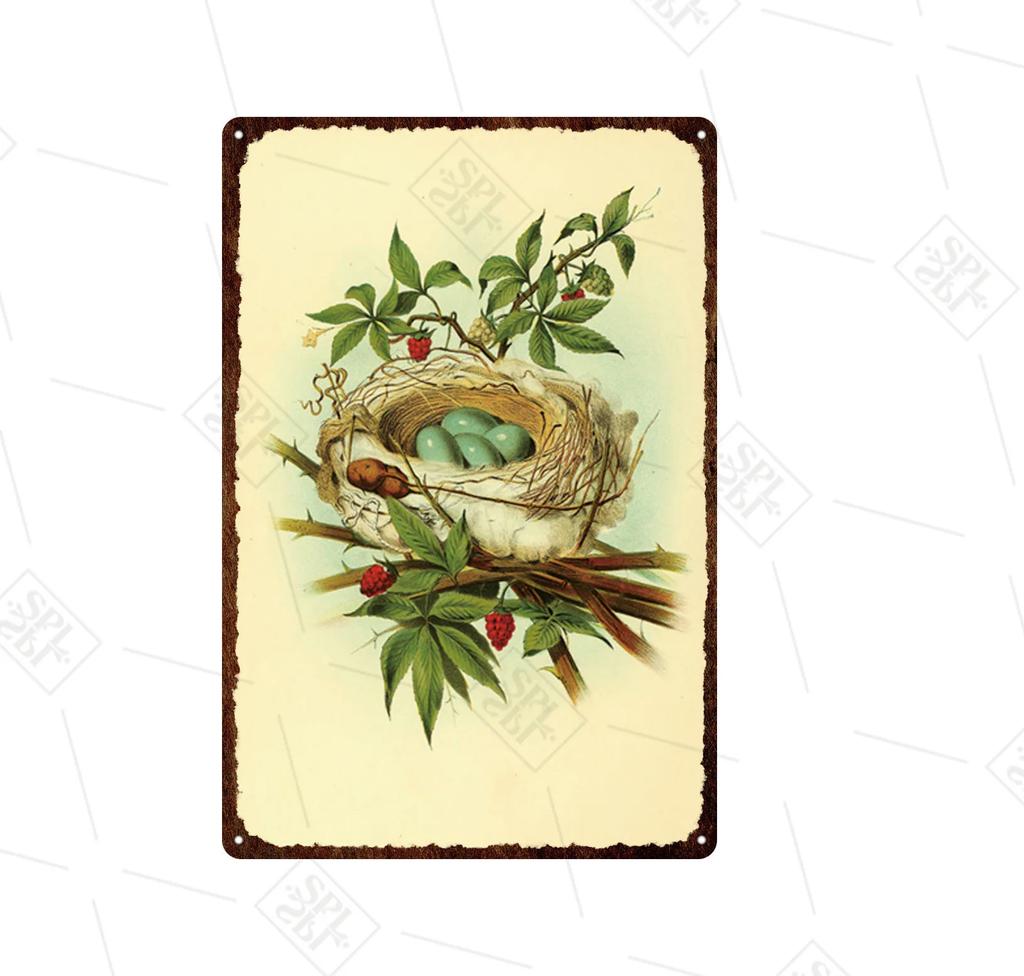 Animal Metal Sign Vintage Forest Park Doorplate Cat Bird Metal Tin Plate Fishing Plaque Bar Wall Sticker Farm Home Decoration