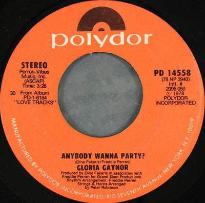 7inch Record GLORIA GAYNOR - Anybody Wanna Party? PD14558 Polydor 1978 US Soul/Funk Used